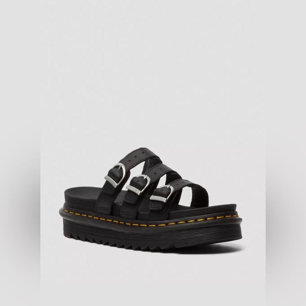 Dr. Martens- BLAIRE LEATHER SLIDE SANDALS (Used once)